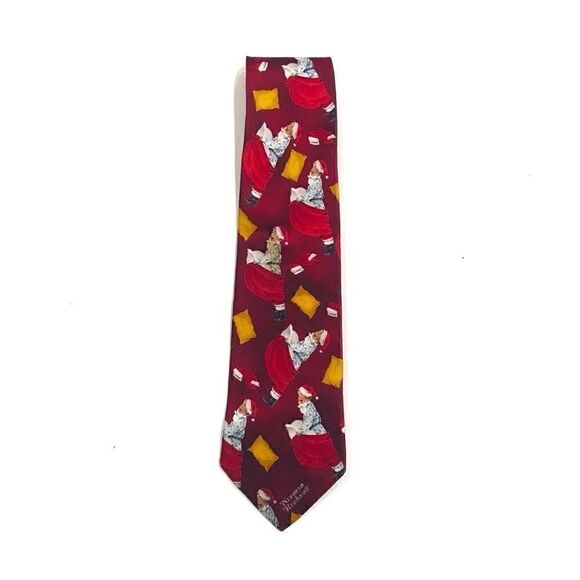 Vintage Hallmark Holiday Traditions Silk Christmas Santa Tie - Picture 1 of 6